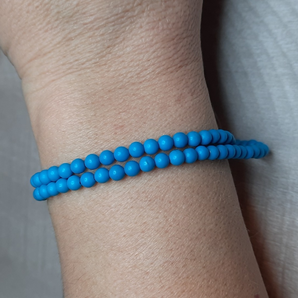4mm ""Turquoise" Magnesite Stone 15-inch Strand #7 - Picture 3 of 4
